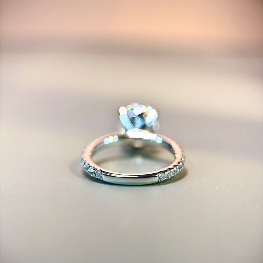 3ct Oval Solitaire Engagement Ring S925 14k Gold Plated - Picture 9 of 9